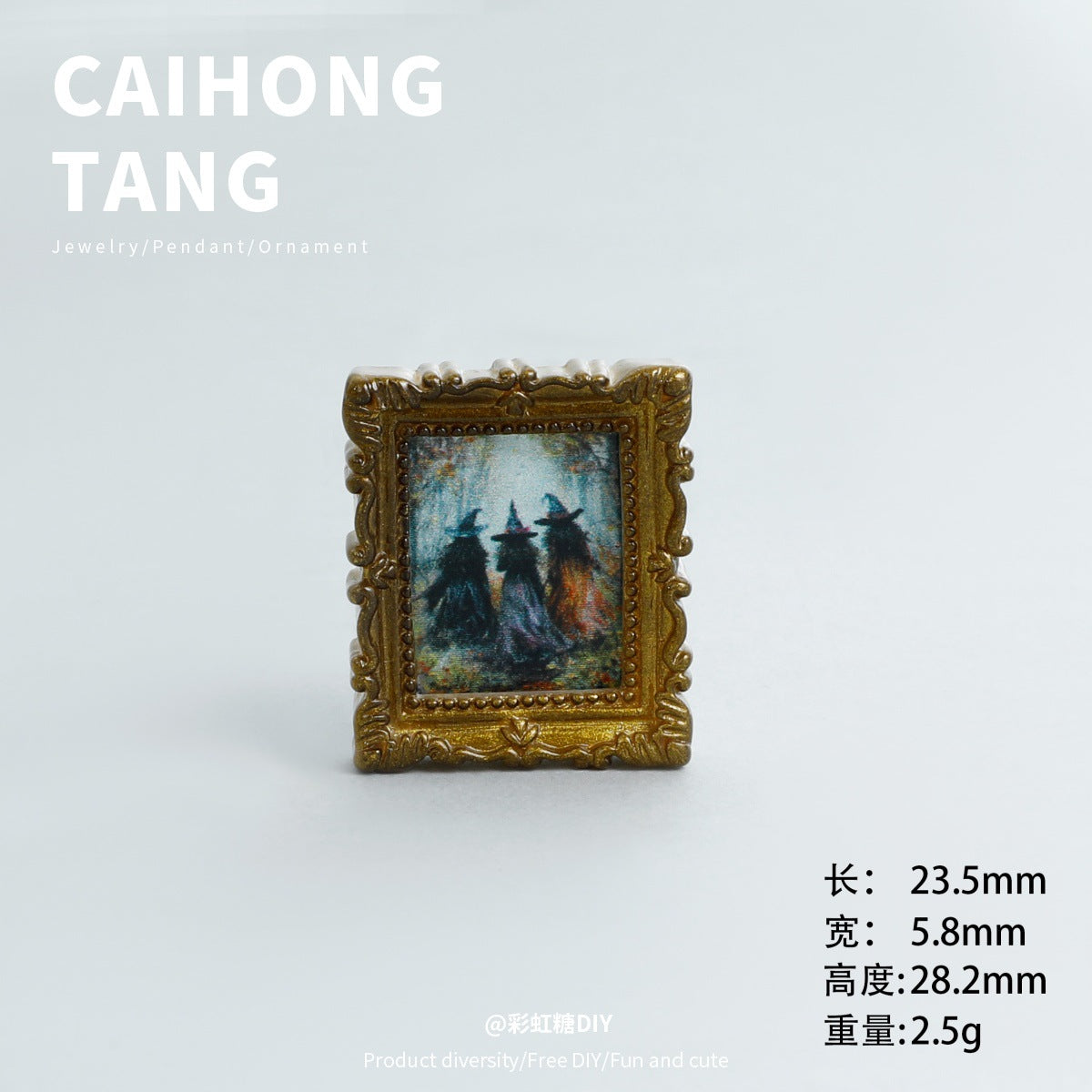 Wholesale Mini Resin Golden Ghost Photo Frame Art Decoration DIY Refrigerator Magnets